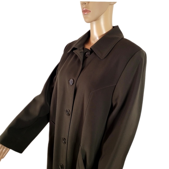 Manteaux Manteaux Womens Trench Coat - Olive, Size 12P - Picture 4 of 8